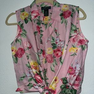 Pink floral Ralph Lauren top